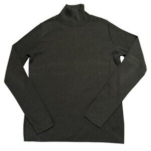 Peruvian Connection Womens Black Turtleneck Sweater Medium 100% Pima Cotton